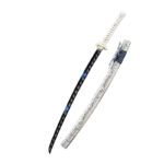 Katana Japonesa de Acero Negro con Funda de Plata Labrada - Espada de Colección Samurai de Lujo